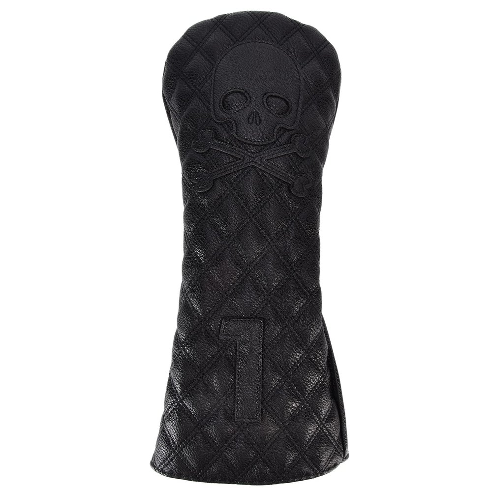 Aumotop PU Leather Wood Club Head Cover, Waterproof Skull Design, 1 Piece