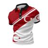 Türkiye 2026 World Cup T-Shirt, Men's Polo Shirt with Turkey Flag Print, White #3, XXXXXL view 1