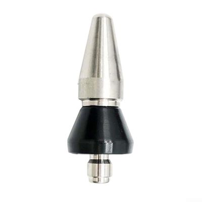 Stainless Steel Nozzle for 1/4-Inch Pressure Washer Hose, Drain Cleaner, Silver/Black, 61 mm (Small)