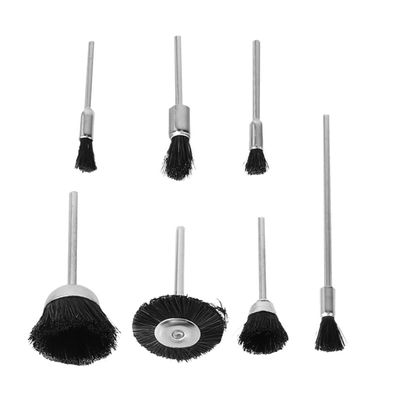 OFFIGAM 8-Piece Nylon Bristle Brushes with Metal Handles for Polishing and Jewelry Cleaning