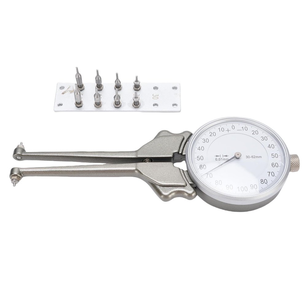 Keenso Internal Caliper, Aluminum Alloy Measuring Tool with 8 Replacement Heads for 30–62 mm Inner Diameters