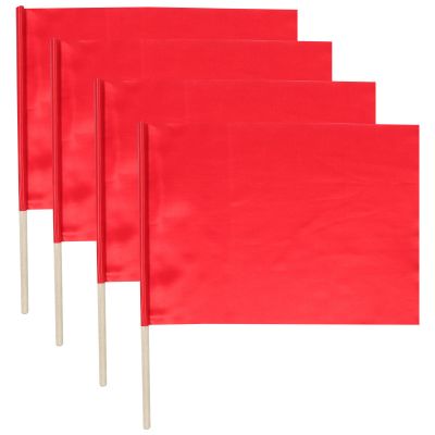 Tofficu 4-Pack Checkered Referee Flags, Polyester and Wood, 30 x 40 cm