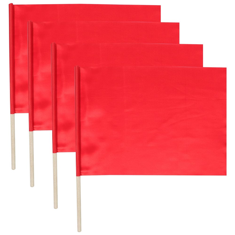 Tofficu 4-Pack Checkered Referee Flags, Polyester and Wood, 30 x 40 cm