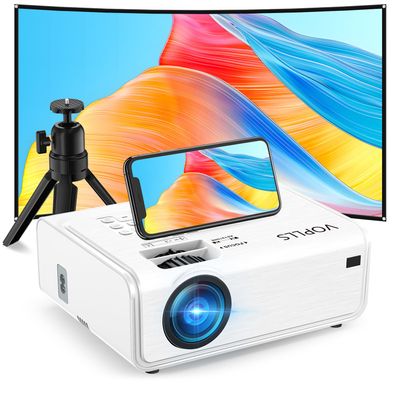 VOPLLS Smart Projector, 1080p Full HD, 30,000 Lumens, 4K Support, Wi-Fi 6, Bluetooth