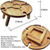 Portable Folding Wooden Outdoor Wine Table with Glass and Bottle Holder, 35.1 x 35.1 x 22.1 cm, Stylish Design for Camping and Outdoor Events view 2
