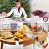 Portable Folding Wooden Outdoor Wine Table with Glass and Bottle Holder, 35.1 x 35.1 x 22.1 cm, Stylish Design for Camping and Outdoor Events view 3