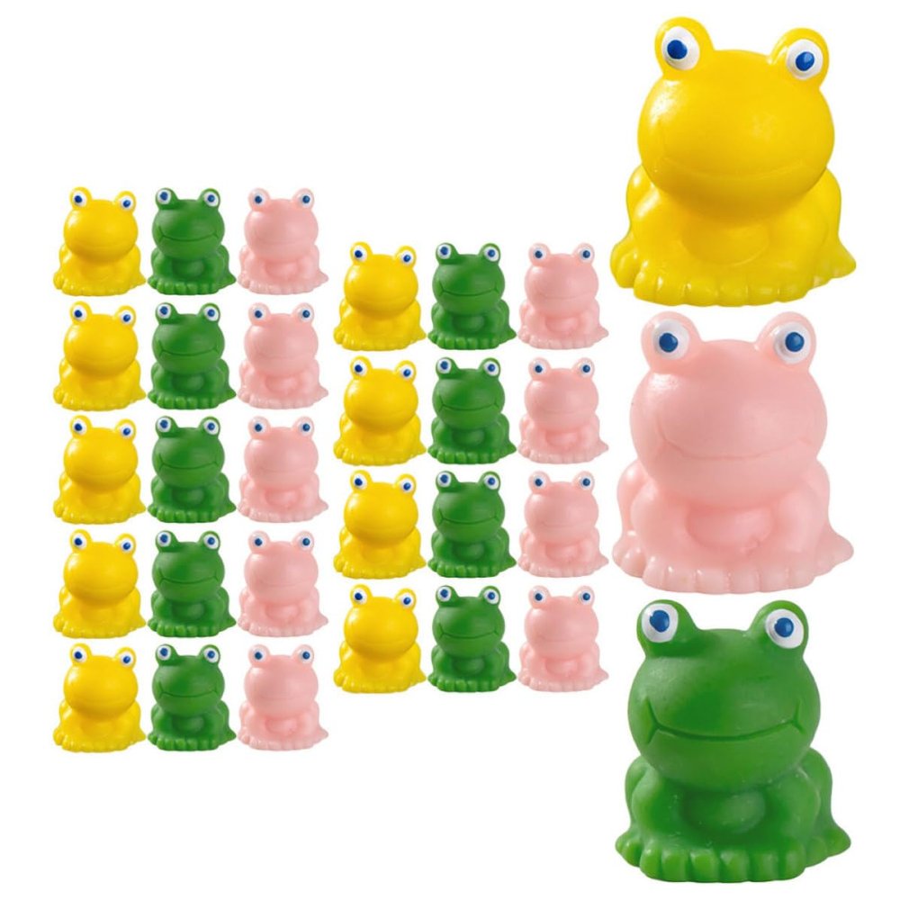 HOMOCONO 30-Piece Cute Resin Frog Figurines, Miniature Ornaments for DIY Crafts and School Rewards