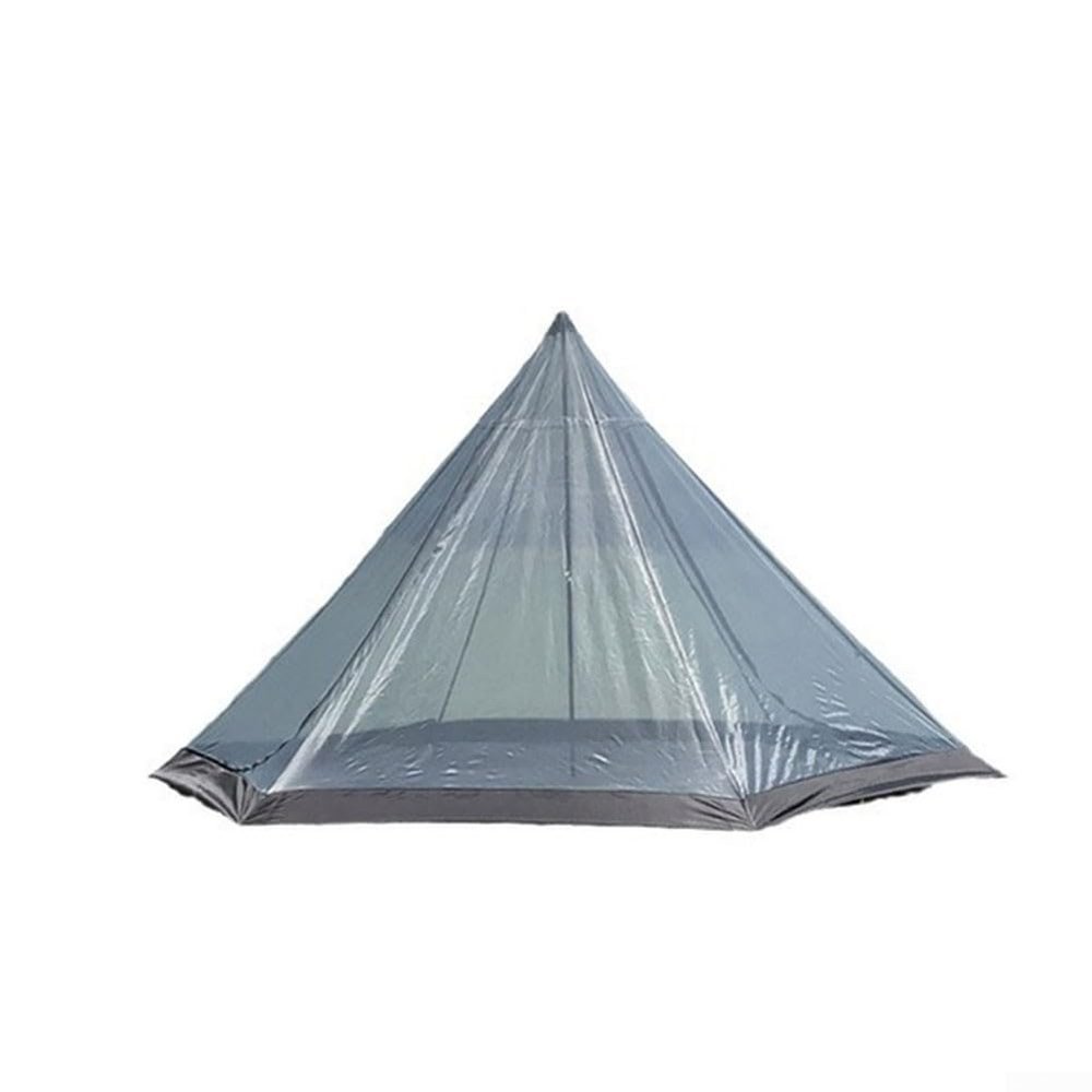Hexagonal Pyramid Tent with Full-Mesh Construction and 210D Oxford PU4000-Treated Floor