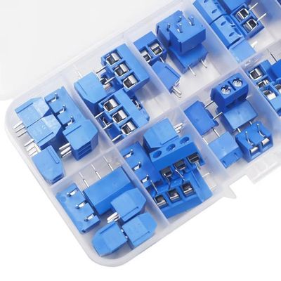Vibsky 50-Pack 50 mm Pitch PCB Screw Terminal Blocks, 234-Pole, 150 V, 6 A, Plugs for Arduino, Raspberry Pi GPIO and DAQ