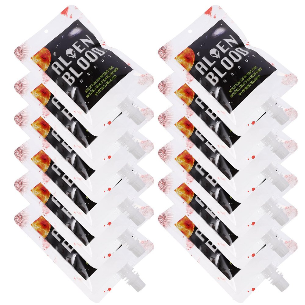VOSAREA 20 Halloween Plastic Drink Bags with Funnels and Hooks