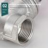 304 Stainless Steel Full-Port Gate Valves with NPT Threads, 1/2", 3/4" and 1" view 4