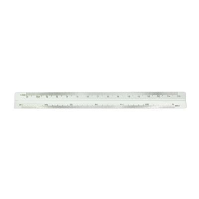 15 cm Aluminum Triangular Scale Ruler, Architectural Measuring Tool for Students, Drafting and Engineering, Light Gray