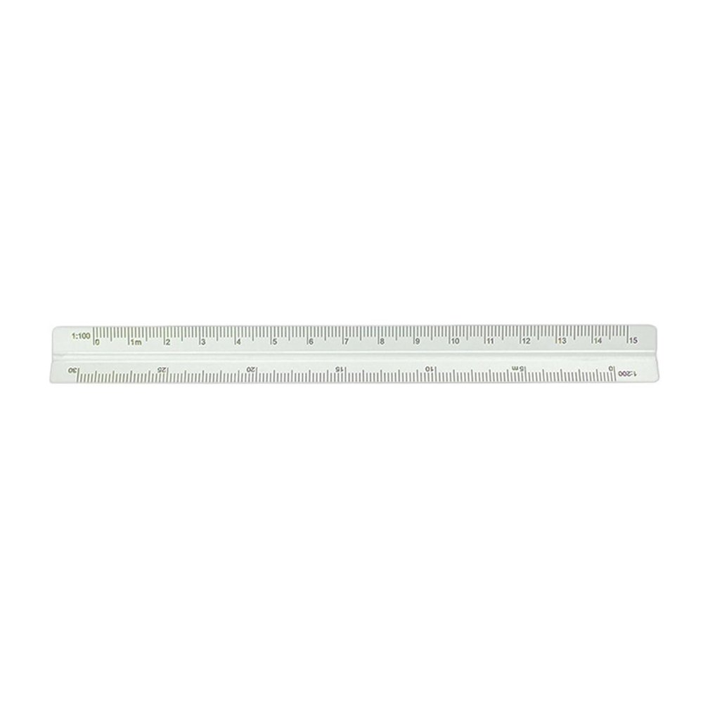 15 cm Aluminum Triangular Scale Ruler, Architectural Measuring Tool for Students, Drafting and Engineering, Light Gray