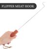 minkissy Meat Turner with Iron Grill Hook and Wooden Handle view 4
