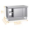 Stainless Steel Worktable with Storage, Adjustable Legs, and Sliding Doors view 2