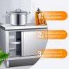 Stainless Steel Worktable with Storage, Adjustable Legs, and Sliding Doors view 3