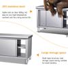 Stainless Steel Worktable with Storage, Adjustable Legs, and Sliding Doors view 4