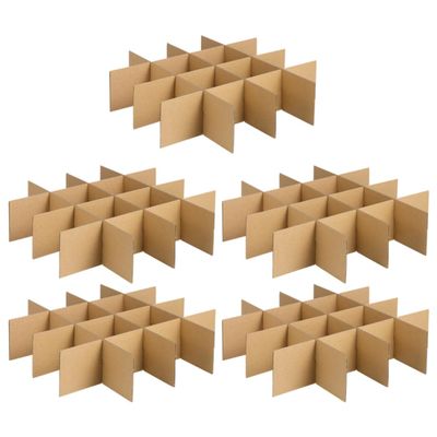 NULYLU 30-Piece Glass Packing Carton Inserts with Small Paper Grid Dividers
