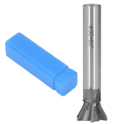 30 mm Cutter Diameter, 60° Cutting Angle, Carbide Dovetail Cutter, 6-Flute Slot Cutter with Universal Straight Shank for Machining Alloy...