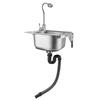 Stainless Steel Wall-Mounted Kitchen Sink with Faucet, Single Basin view 1