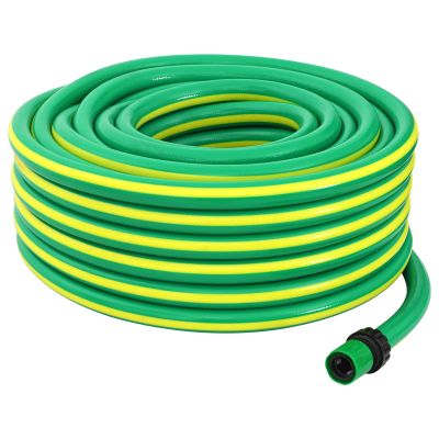 5-Layer Garden Hose 3/4 in x 50 m, Green and Yellow PVC