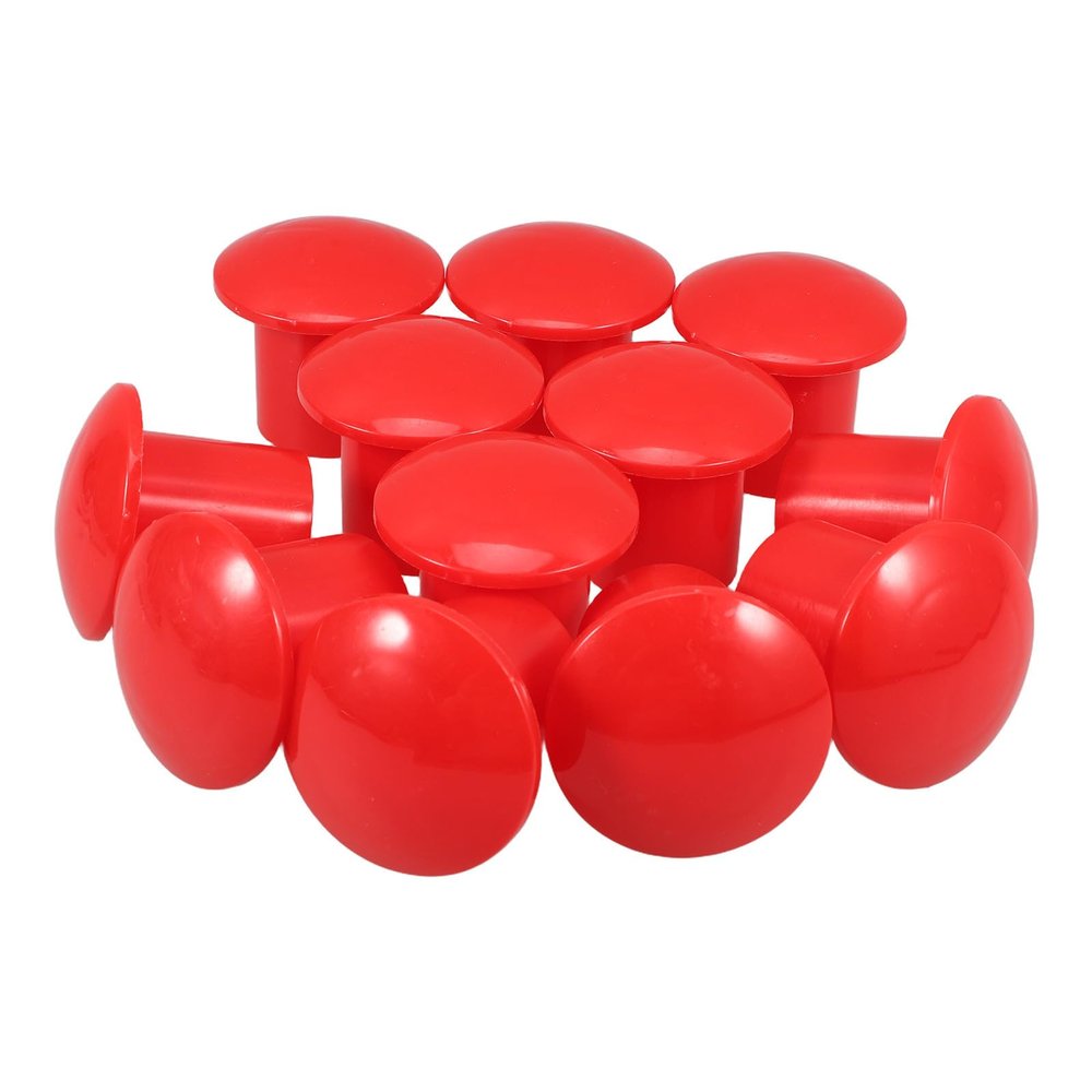 TOMETURE Red PP Rebar Safety Caps, 12-Pack