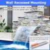 304 Stainless Steel Waterfall Spillway with Pipe Connectors, 106.7 cm view 3