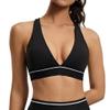 HongHeFu Sexy Wireless Yoga Bra, Fitted Deep V-Neck, White, Medium view 3