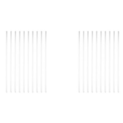 Glass Stirring Rods, 20 Borosilicate Glass Rods, Transparent Straight Rods (5 x 150 mm)
