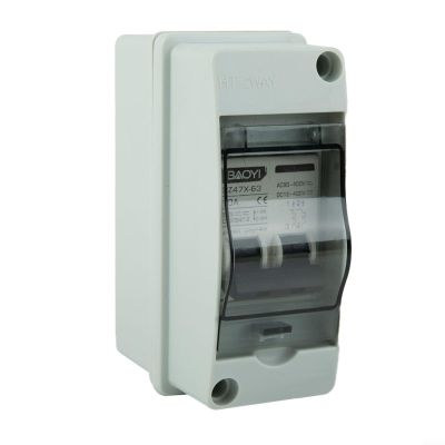IP65 Waterproof Solar PV Combiner Box, 2-Pole AC Circuit Breaker Junction Box with M20 Cable Gland, 6 A–125 A (80 A)