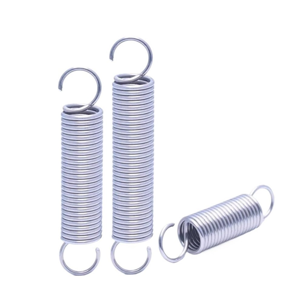 3-Piece 304 Stainless Steel Extension Springs with S-Hooks, 0.7/0.8 mm Wire