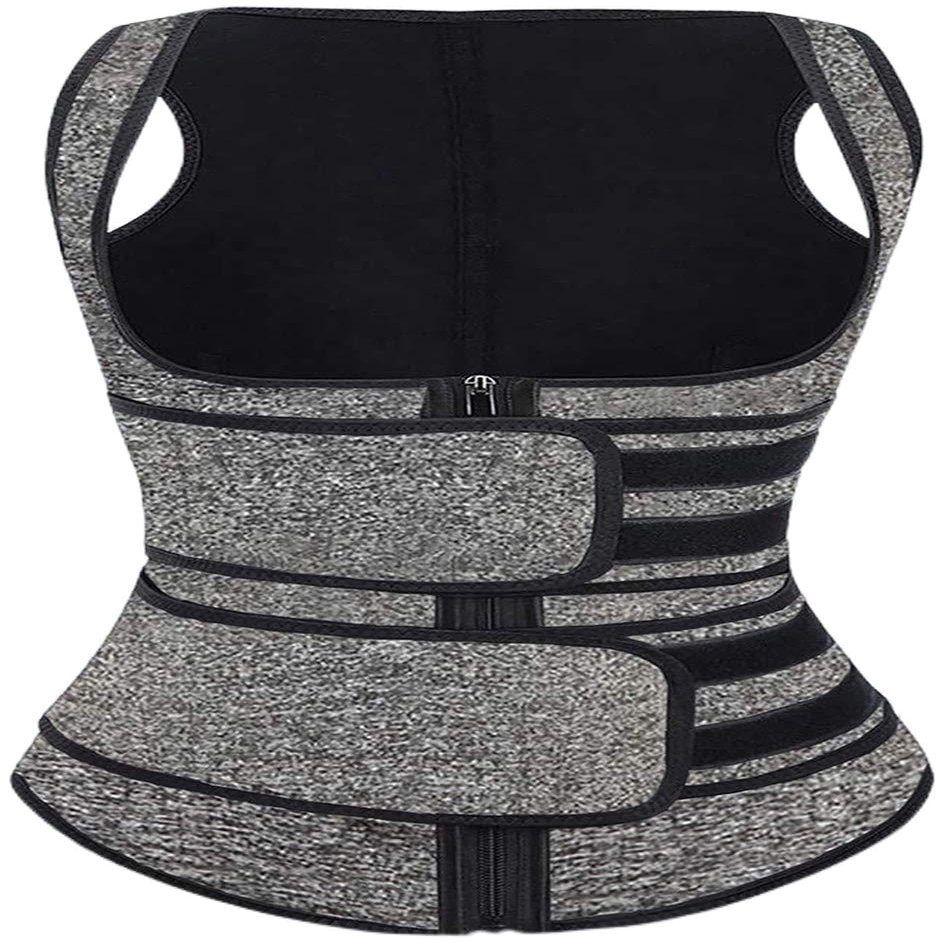 Women's Sweat Sauna Vest, Gray, Size L