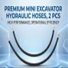 Fafeicy Mini Excavator Hydraulic Hoses, 60 MPa High Pressure, 2-Pack, 32-Inch Rubber Hoses with 1/4-Inch Fittings, 8702 PSI, for 12-Ton Mini Excavators view 4