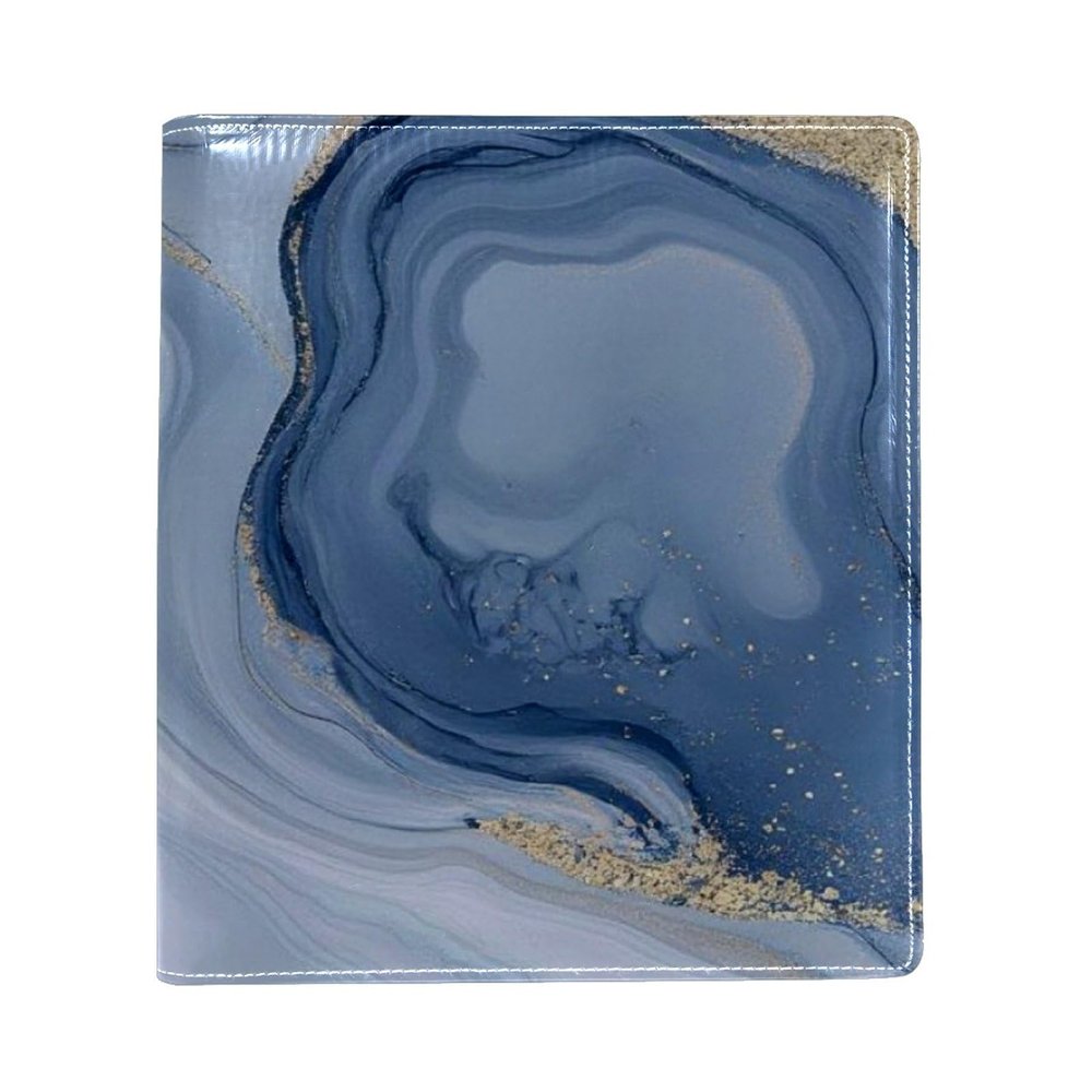 Marble-Texture Reusable PU Leather Notebook Cover for 24.9 × 27.9 cm Notebooks