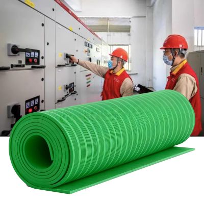 QUSYZD Insulating Rubber Mat for Electrical Safety, Non-Slip High-Voltage Floor Mat, Waterproof Cabinet Mat, Green, 0.6 m x 2 m (2 ft x 6.6 ft)