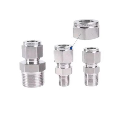 316 Stainless Steel BSPT Male Tube Compression Union, 1/8–1 in and 2–25 mm Sizes