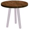 Kaloriko Dark Brown Solid Oak Tabletop, 60 cm Diameter, 4 cm Thick view 2