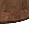 Kaloriko Dark Brown Solid Oak Tabletop, 60 cm Diameter, 4 cm Thick view 4
