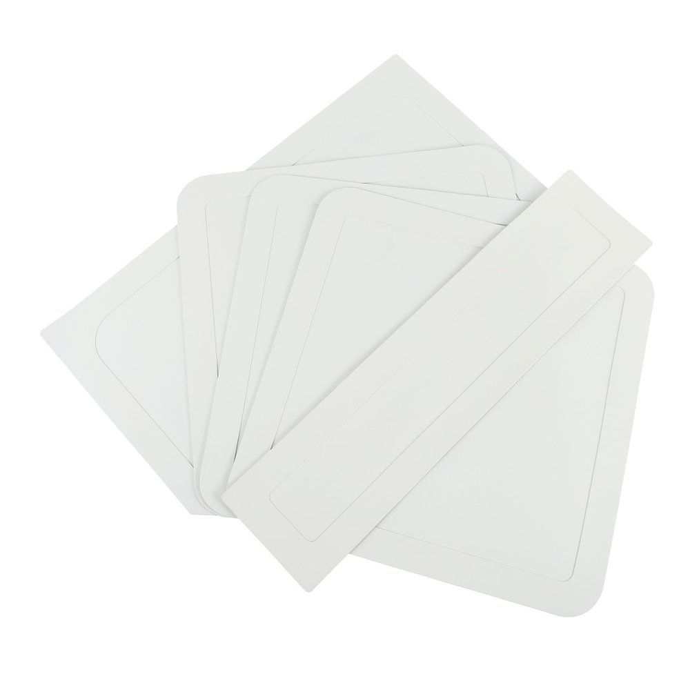 INOOMP 5-Piece Baseball Base Mat Set with Rubber Pitcher's Plate, White