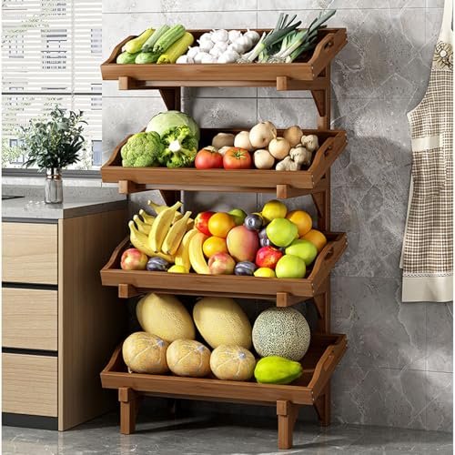 SXYKXYDL Mobile Storage Rack with Wooden Baskets