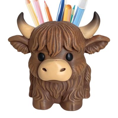 Cow-Shaped Resin Desk Pen Organizer