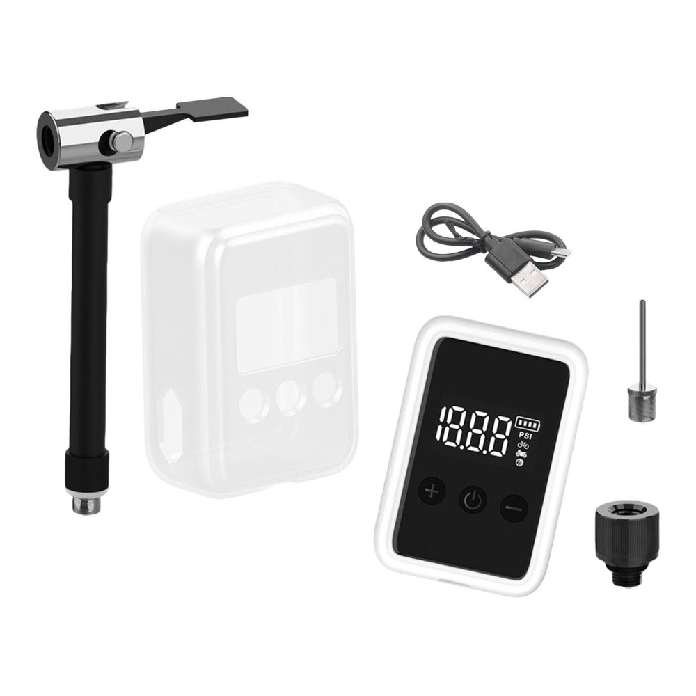 SunsoilGiant Mini USB-Rechargeable Electric Bicycle Tire Inflator, White