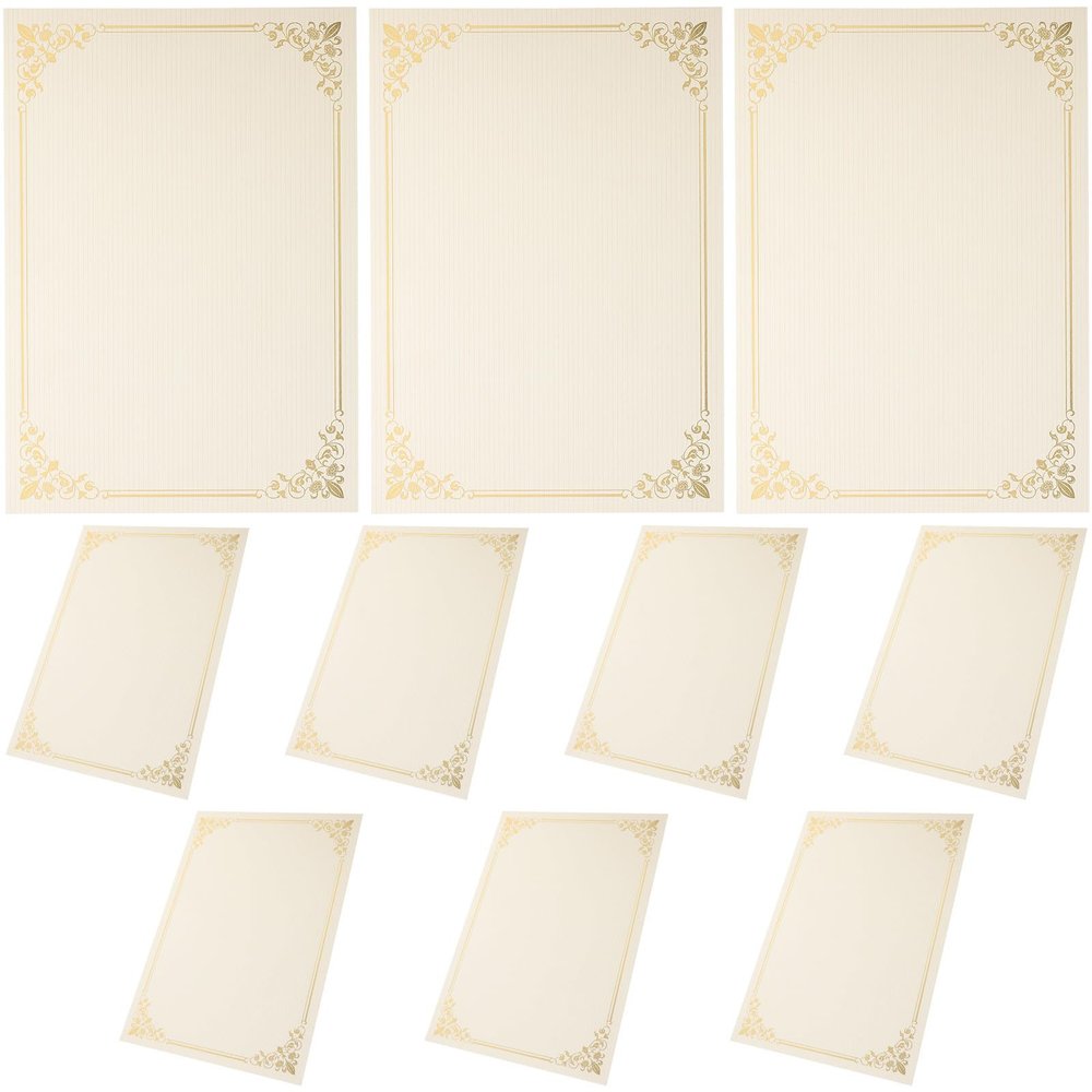 Luxshiny Certificate Paper for Graduation, 10 Sheets, Blank Diploma Certificates with Stylish Borders
