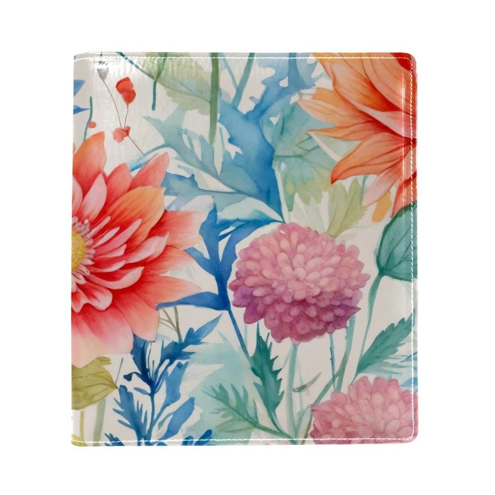 Floral Reusable Book Cover for 24.9 x 27.9 cm Notebooks
