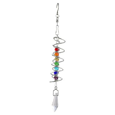 Glass Gazing Ball Spiral-Tail Wind Spinner